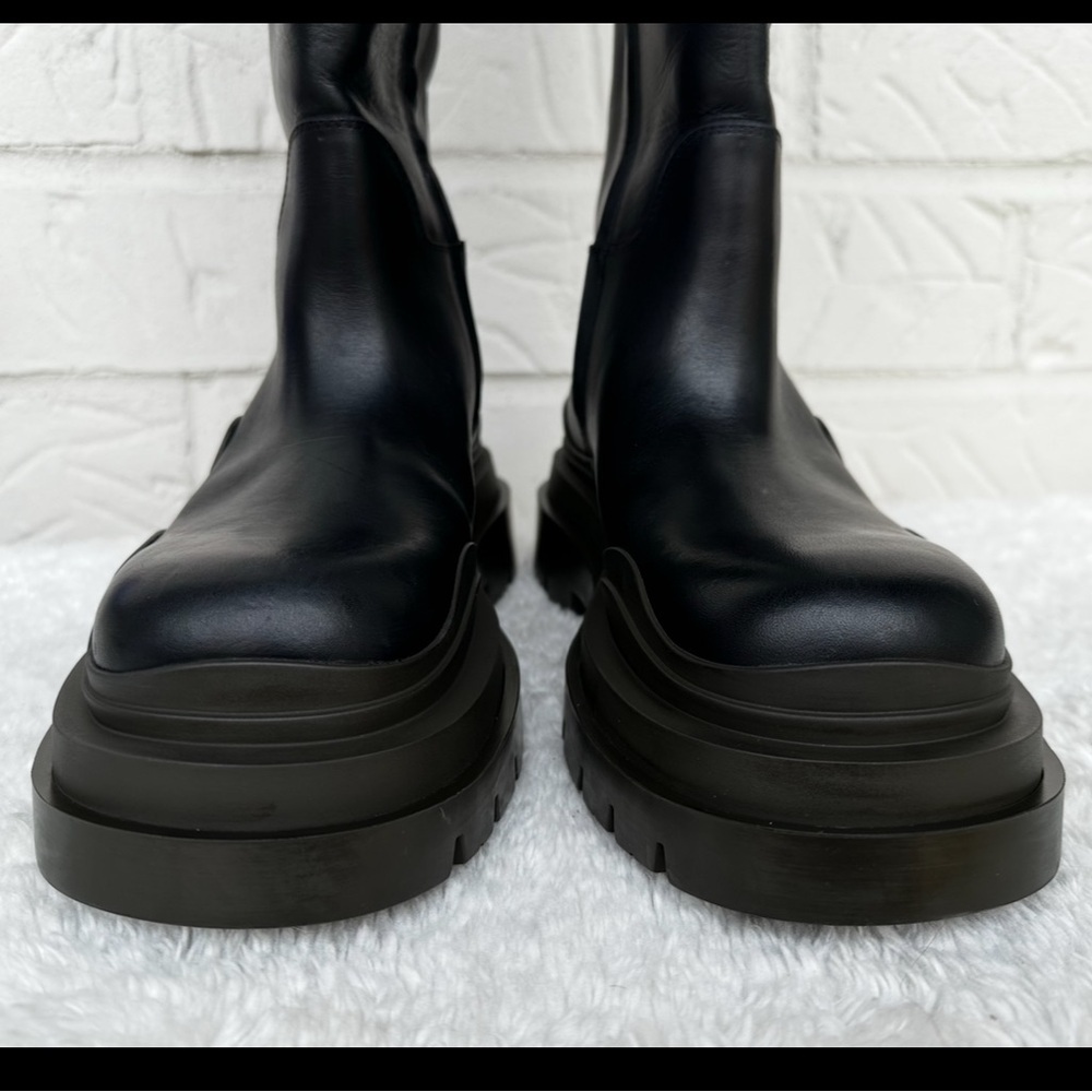 New BOTTEGA VENETA Tire Knee-High Leather Boots Size 36.5 - Picture 5 of 16